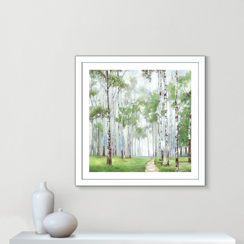 Quiet Path " Quiet Path ", 18.5" H x 18.5" W x 1.25" D, Matte White Framed