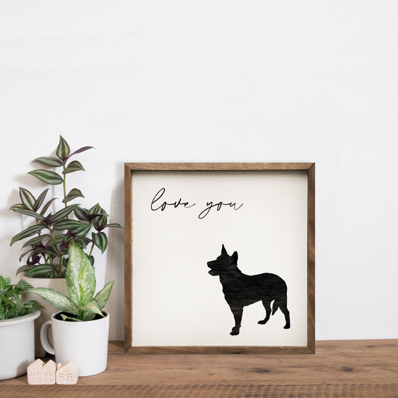 Love You Heeler White, 24" H x 24" W