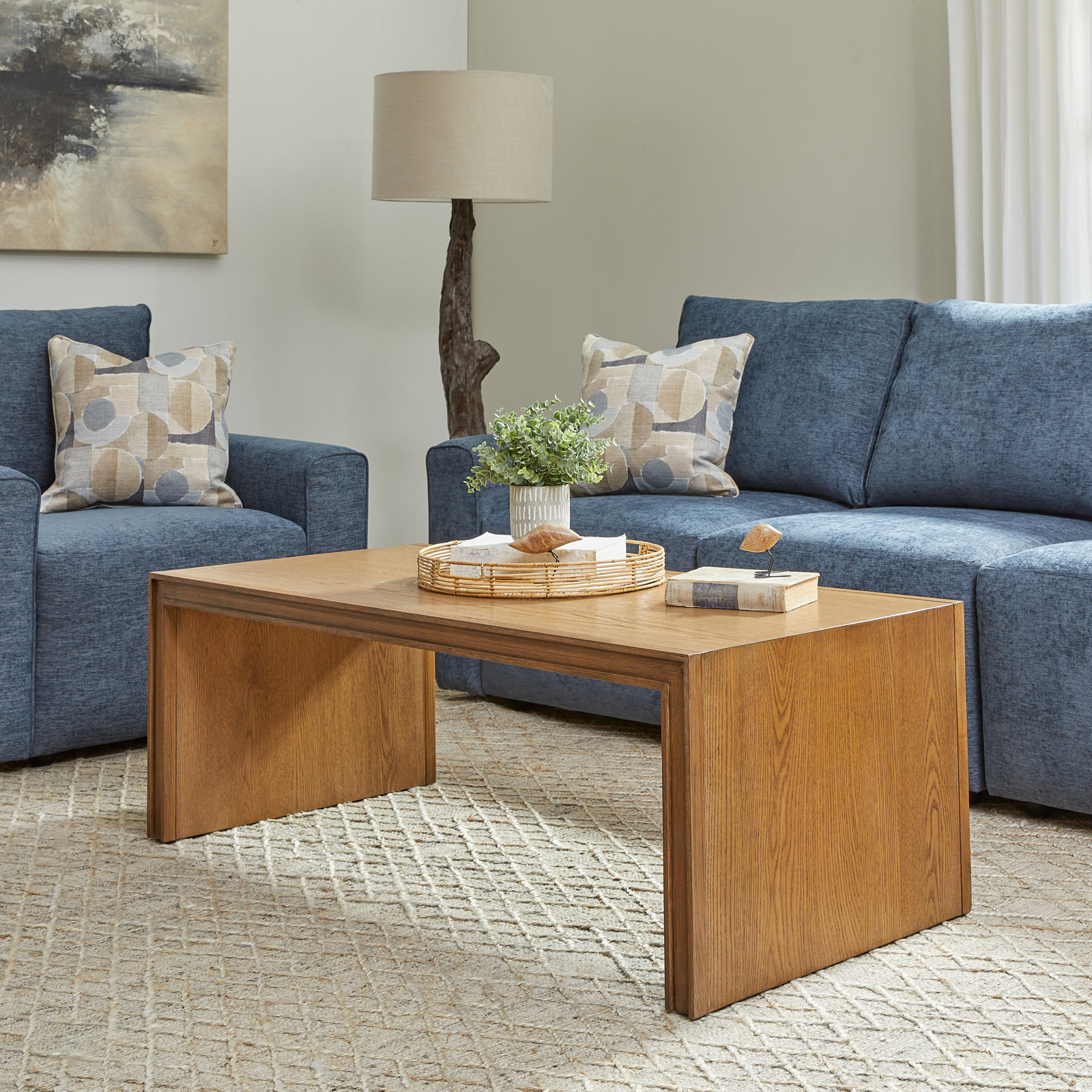 Southampton 50" Oak Coffee Table, Oak Wood