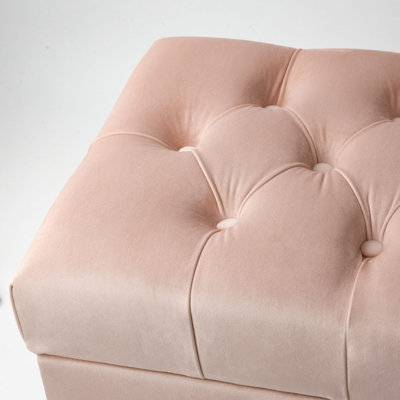 Velvet Upholstered Storage Bench, 47 cm H x 100 cm W x 40 cm D