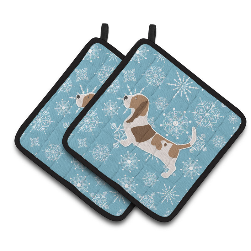 Cuisinier poignée hound de basset east urban home flocons de neige