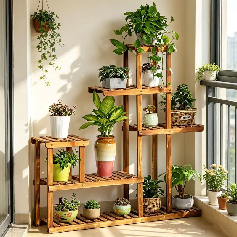 Solid Wood Plant Stand 8 Tier