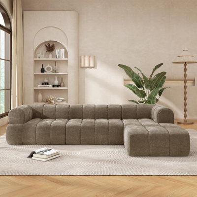 Monroe 122'' Wide Compressed Modular Sofa With Channel Tufting