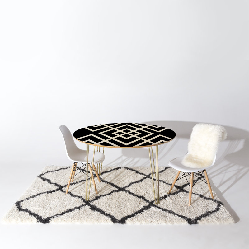 Goguen Round Metal Base Dining Table, Gold