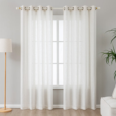 Paire de rideaux semi-transparents avec œillets Vollmar