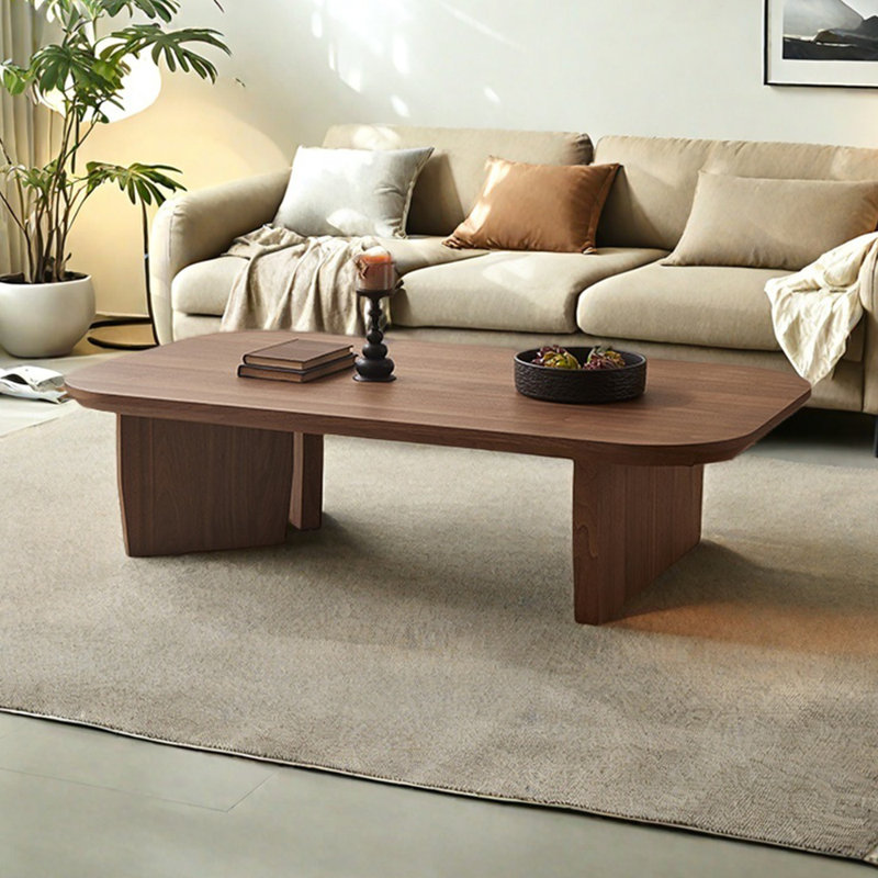 Table basse minimaliste moderne en bois massif, H 14,96 po x L 47,24 po x l 23,62 po
