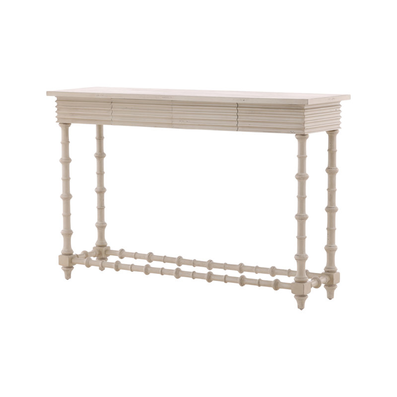 Furniture Classics Alice Mahogany Turned Leg Console Table, Cream