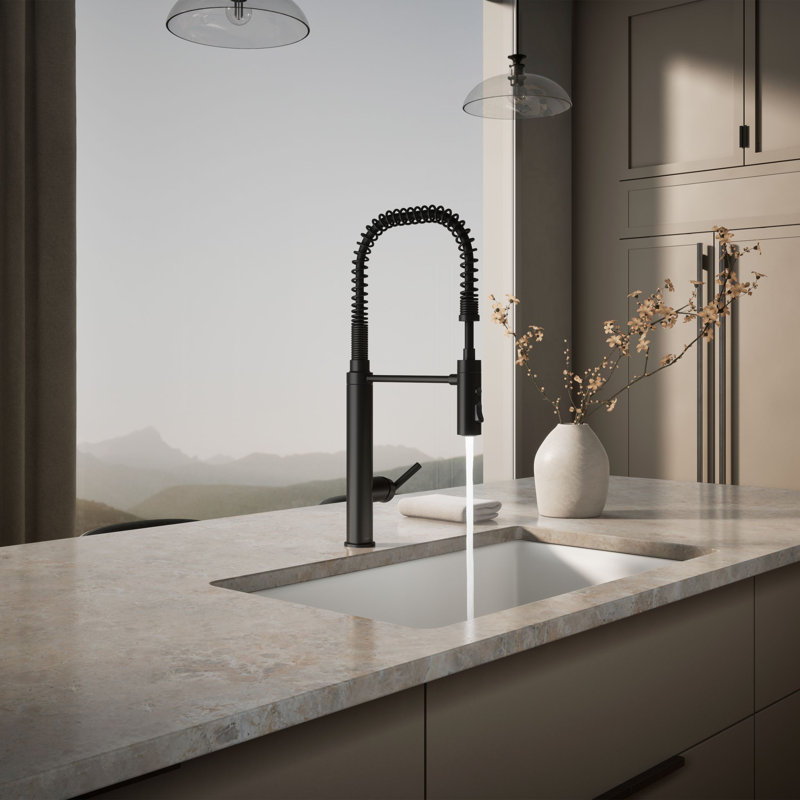 Purist® Pull Down Single Handle Kitchen Faucet, Matte Black