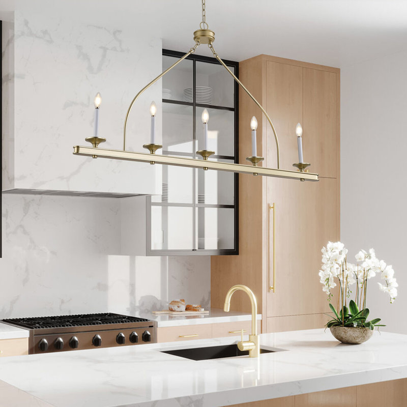 5-lamp Gold Adjustable Iron Pendant Light