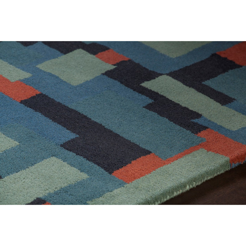 Cloral Authentic Hand-Tufted Handmade Multi-Color Modern Geometric Wool Area Rug, 8' x 10'