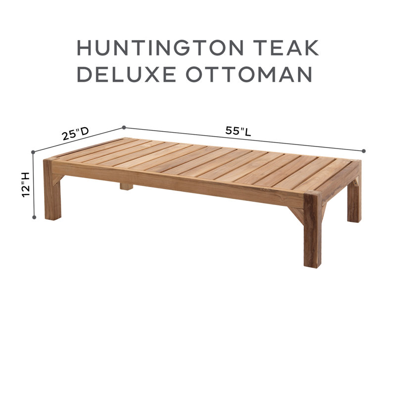 Huntington 7 Piece Teak Loveseat Seating Group with Sunbrella Cushions, Coal