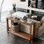 Console rectangulaire en placage de bois massif avec beaucoup de rangement, idéale pour le vestibule et le salon-994633613