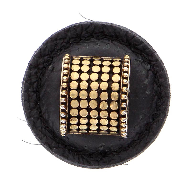 Tiziano Round Knob, Black, Antique Gold