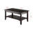 Reid Brown Finish Rectangular Coffee Table With Lower Shelf, 17.75" H X 36.75" W X 20.85" D