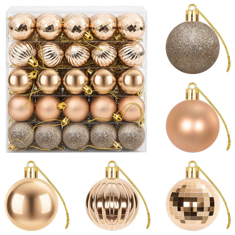 4cm Polystyrene Bauble, Rose Gold