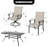 Patio 7 Pieces PVC-coated polyester Dining Set With Swivel Design, Umbrella Hole
