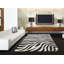 Tapis noir/crème vache à imprimé fait main animal Blomquist-1849112365