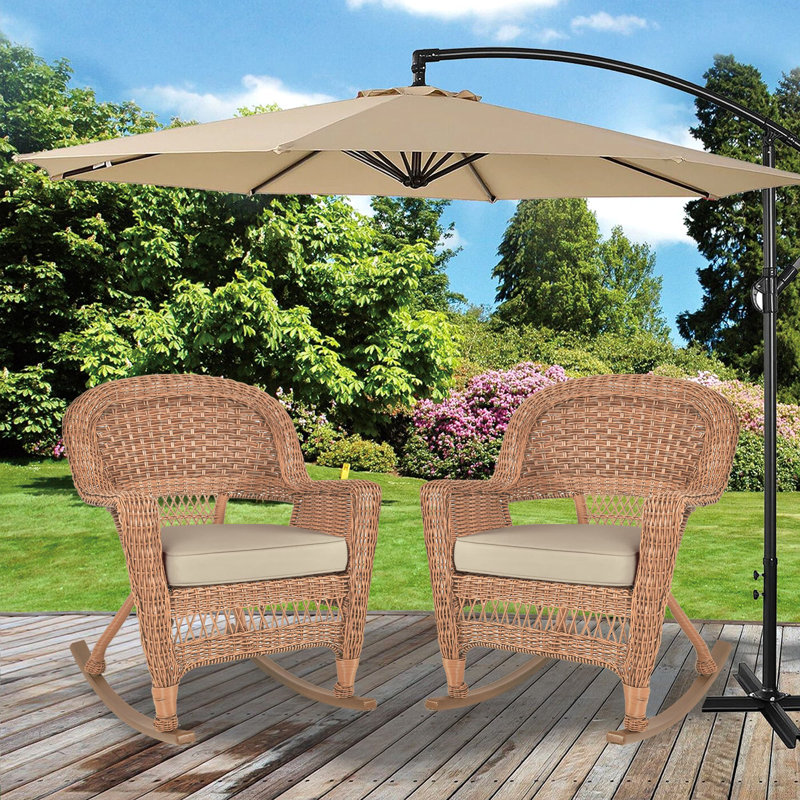 Chaise berçante en osier Raenesha, Miel, Brun clair