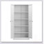 Armoire de cuisine durable en métal blanc de 61 pouces avec 4 tablettes réglables, rangement robuste pour les maisons modernes