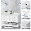 Meuble-lavabo simple 30 po avec comptoir en quartz de Carrare blanc, évier et dosseret, chêne clair, pré-assemblé Encino-561319806-561319779
