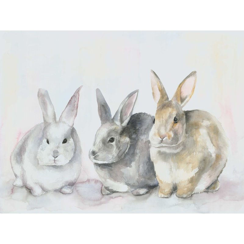 " Three Bunnies ", 24'' H x 32'' W x 1.25'' D