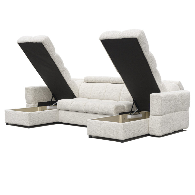 Sectional, CREAM Polyester Blend