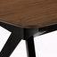 Table de salle à manger en bois - pieds en bois d'hévéa et plateau en faux bois (noyer et noir)