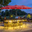 Grand parasol de patio extérieur double 15 po x 9 pi rouge avec base. Espace d'ombre supplémentaire pour le jardin, la cour arrière. Toile résistante aux intempéries, structure en acier, manivelle pratique, base rectangulaire à évent rouge. Très grand