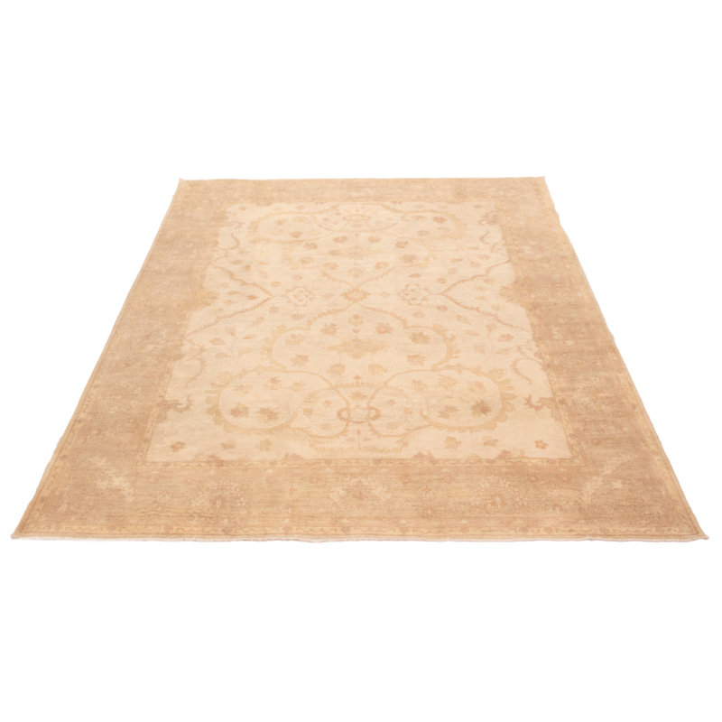 Tapis ivoire noué à la main unique 7 pi 10 po x 10 pi 1 po Chobi