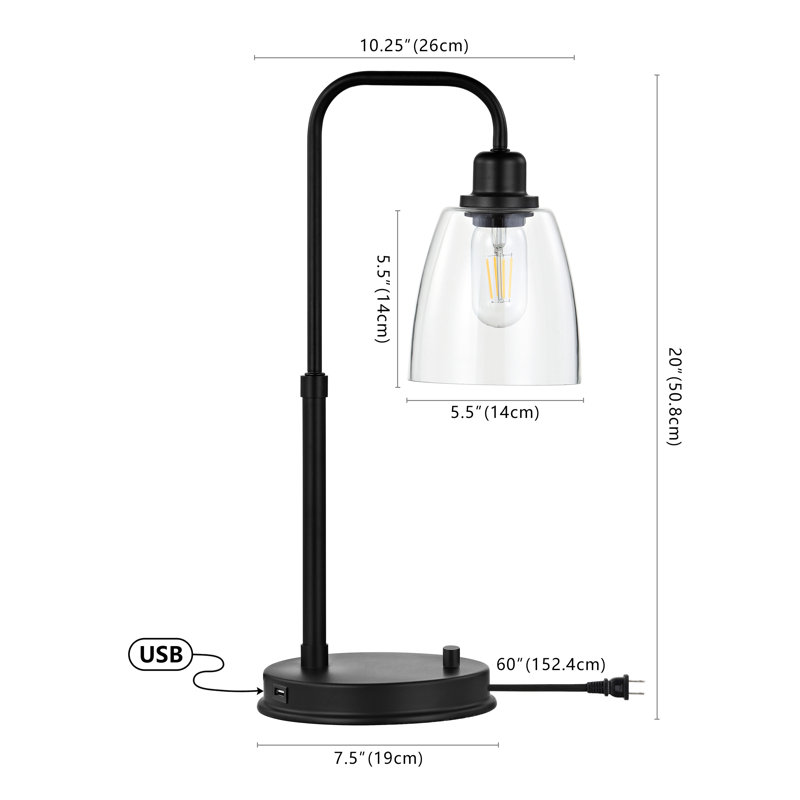 KASHTON IRON TABLE LAMP W/ USB PORT
