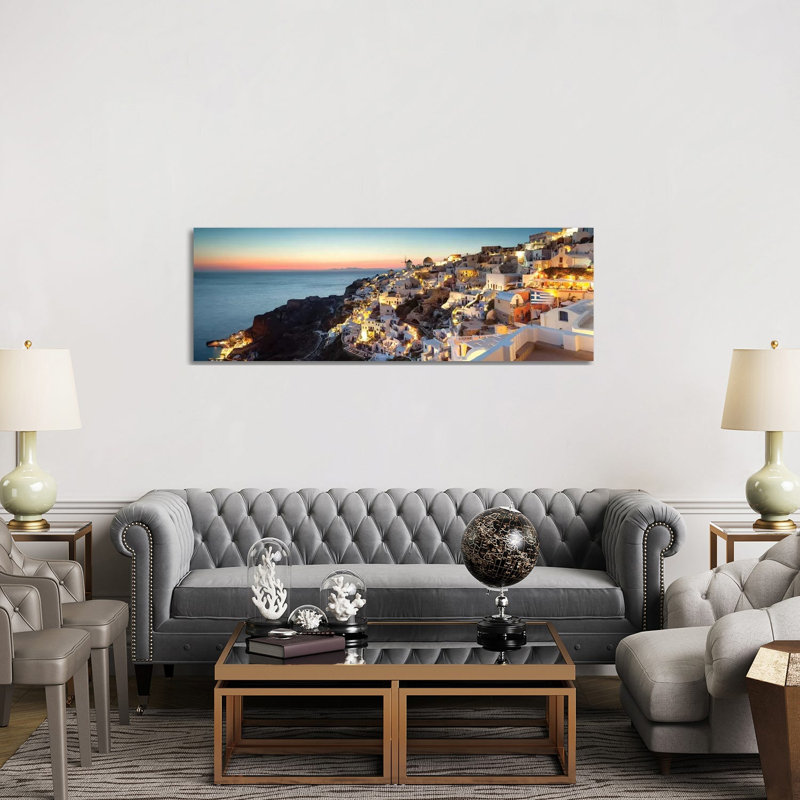 Oia At Sunset, Santorini, Greece by Matteo Colombo - Wrapped Canvas Panoramic Print, 152.4 cm H x 50.8 cm W x 1.91 cm D