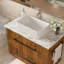 Lavabo vasque de salle de bain en céramique blanche de 21 po x 14 po - Conception classique contemporaine avec une fabrication de qualité et une apparence généreuse et résistante aux taches, facile à nettoyer, avec surface centrale de 1 3/4 po