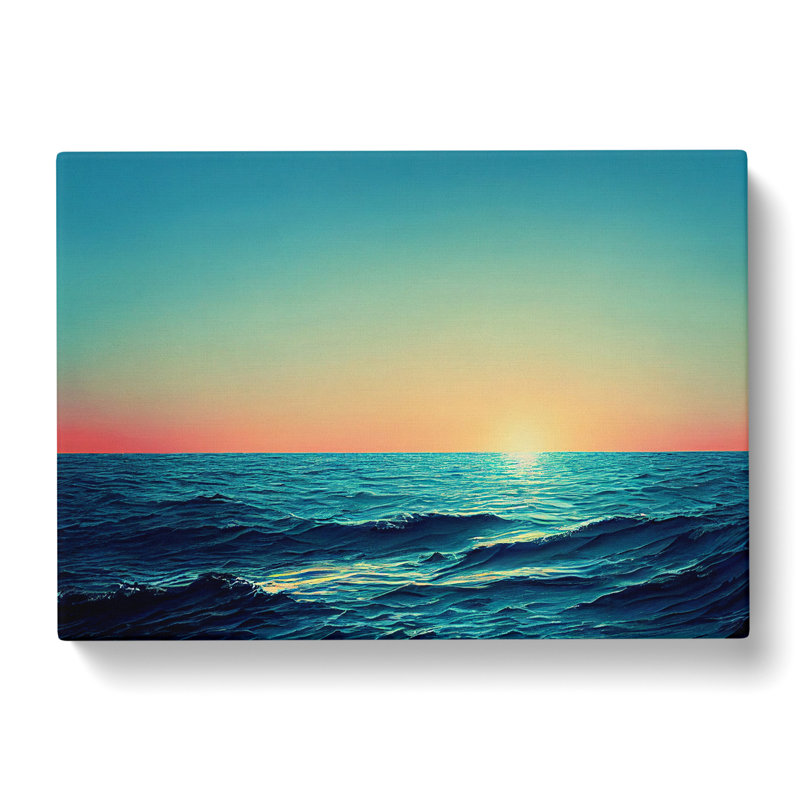 Ocean Sunset - Wrapped Canvas Print, 50cm H x 76cm W x 3cm D