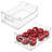 iDesign Plastic Stackable Pantry Bin - Storage Bin with Handles for Cabinets or Fridge - Set of 2 - Clear