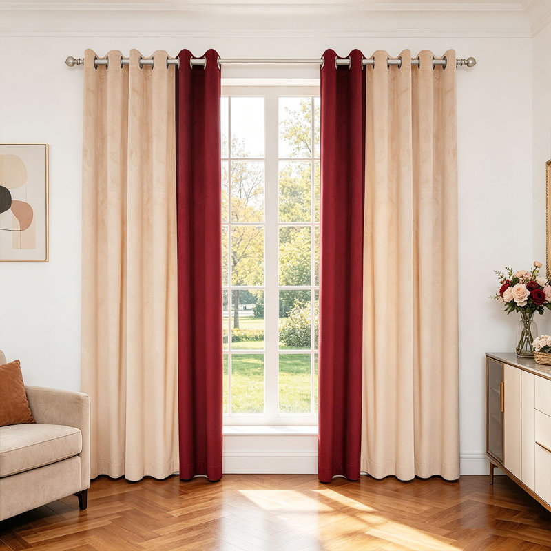 2panels Curtains For Bedroom And Living Room, Excluding Curtain Heads, 52"W x 63"L