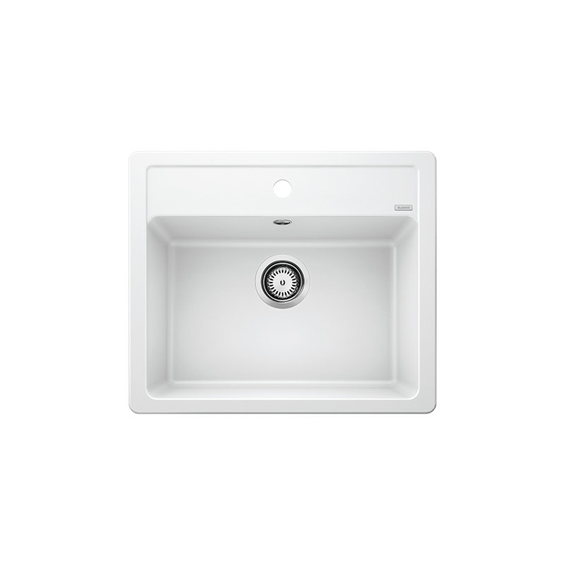 Legra Single Bowl Inset Kitchen Sink, White