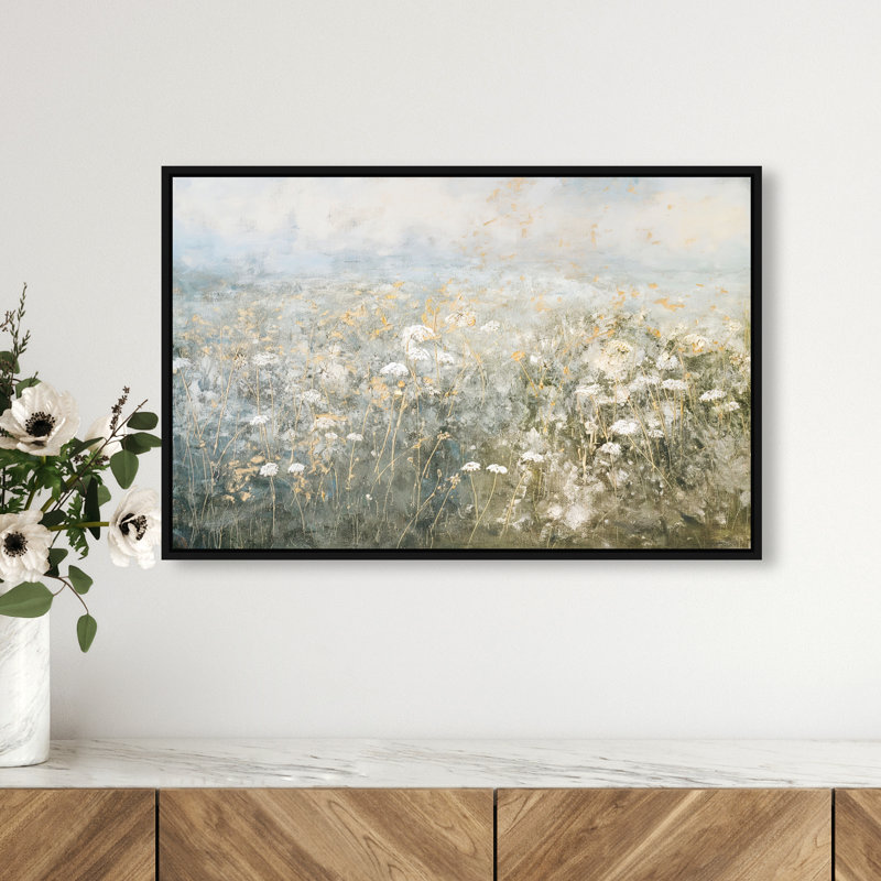 Meadow Veil Canvas Floral & Botanical Print by Oliver Gal, Black Frame, 15 x 10, 17"H x 25"W, Black Frame
