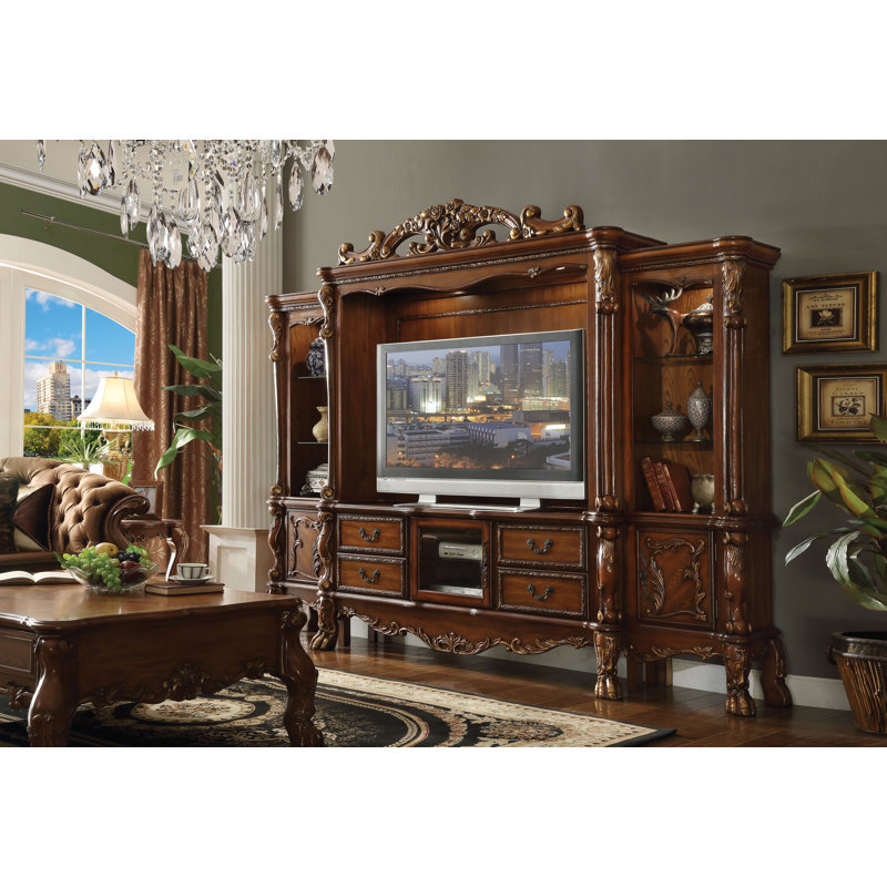 Abimael Entertainment Center for TVs up to 70", Cherry Oak