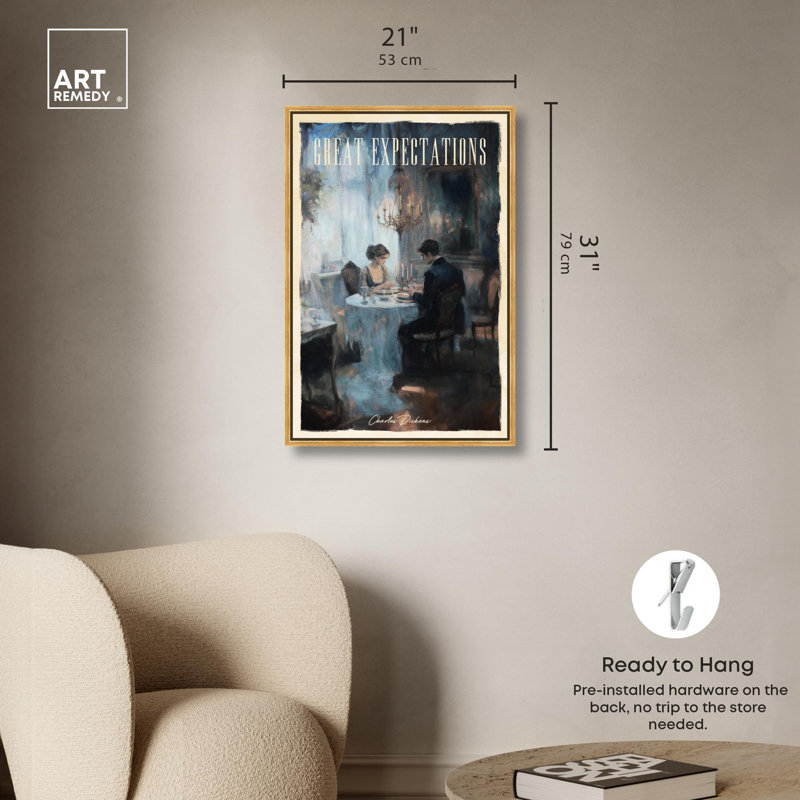 «Great Expectations» sur toile par Art Remedy, H 31 po x l 21 po, Cadre doré
