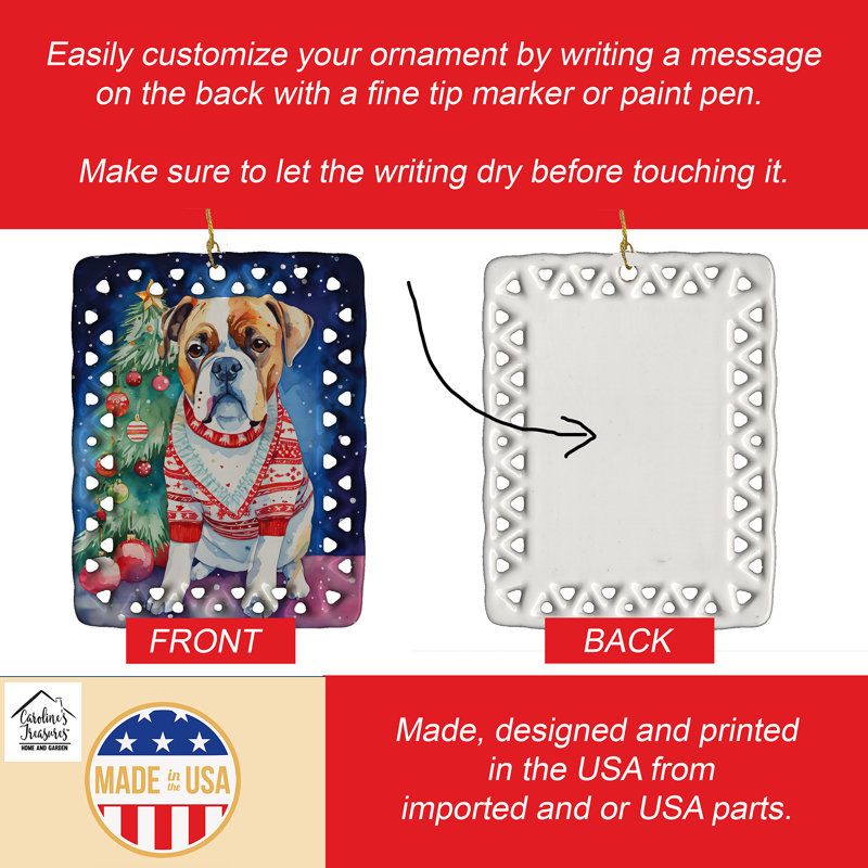 Ornement de Noël en porcelaine Boxer, Boxer 3395