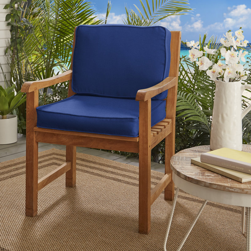 Ensemble de coussins d'extérieur, Poly uni - bleu marine