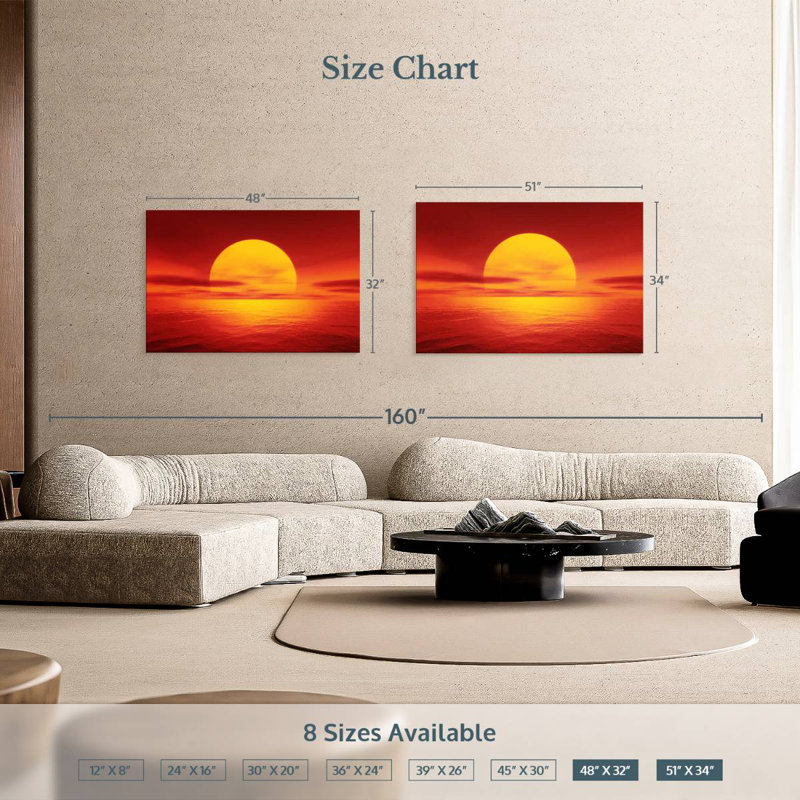 Alvord Red Orange Sunset, 34" H x 51" W