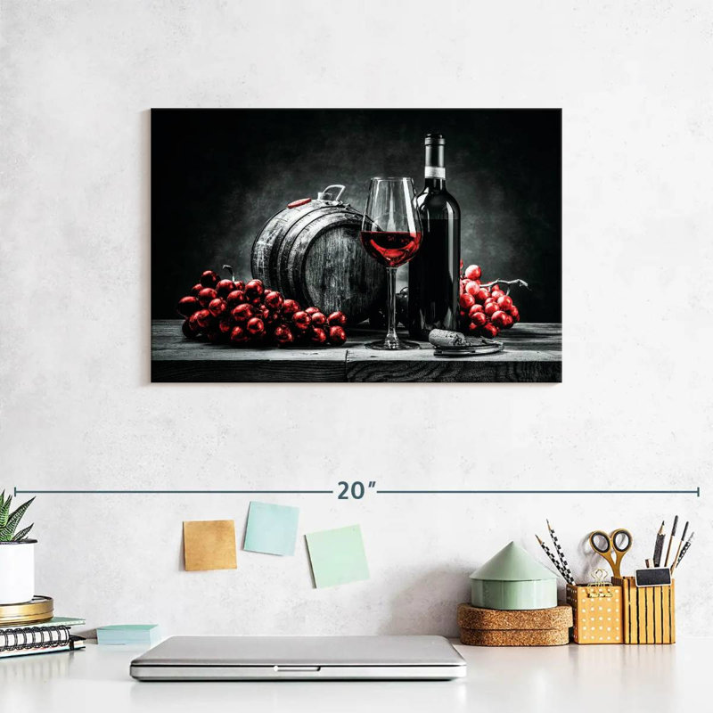 Yarlin Wine And Grapes Red Pop, 8" H x 12" W