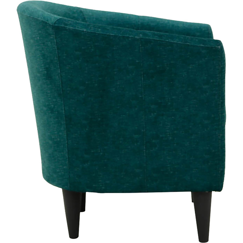 Kronos Upholstered Barrel Chair, Aston Teal Polyester, Black