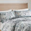 Ensemble d'édredon en coton imprimé floral 3 pièces bleu-113361447