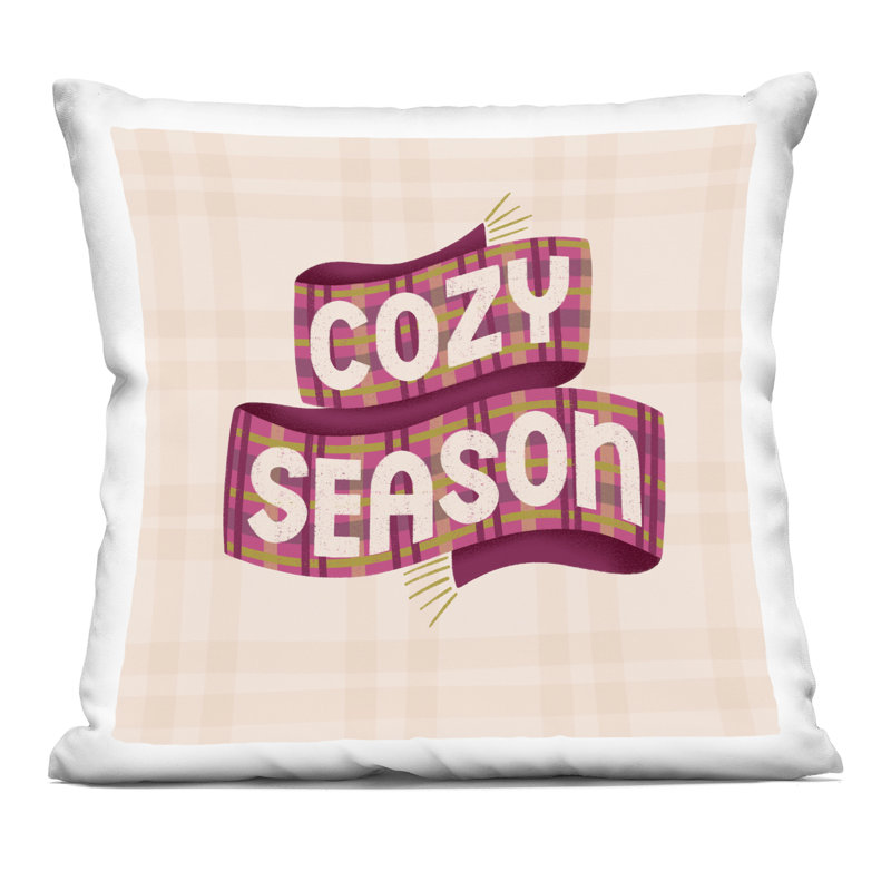 Coussin Festive, Rose foncé, Carré 18 po
