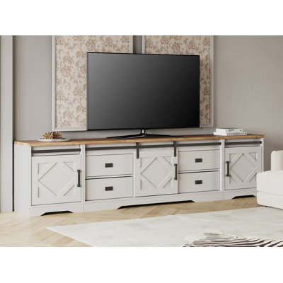 Laziza 3 in 1 Morden Farmhouse TV Stand for TVs up to 110" by Gracie Oaks