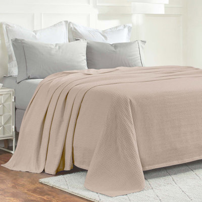 Jena Cotton Jacquard Dobby Weave Textured Chevron Breathable Lightweight Woven Blanket