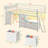 Twin Low Loft Bed With 7 Storage Drawers And Led Lights, Inclined Ladder And Under-bed Play Space-1981037759