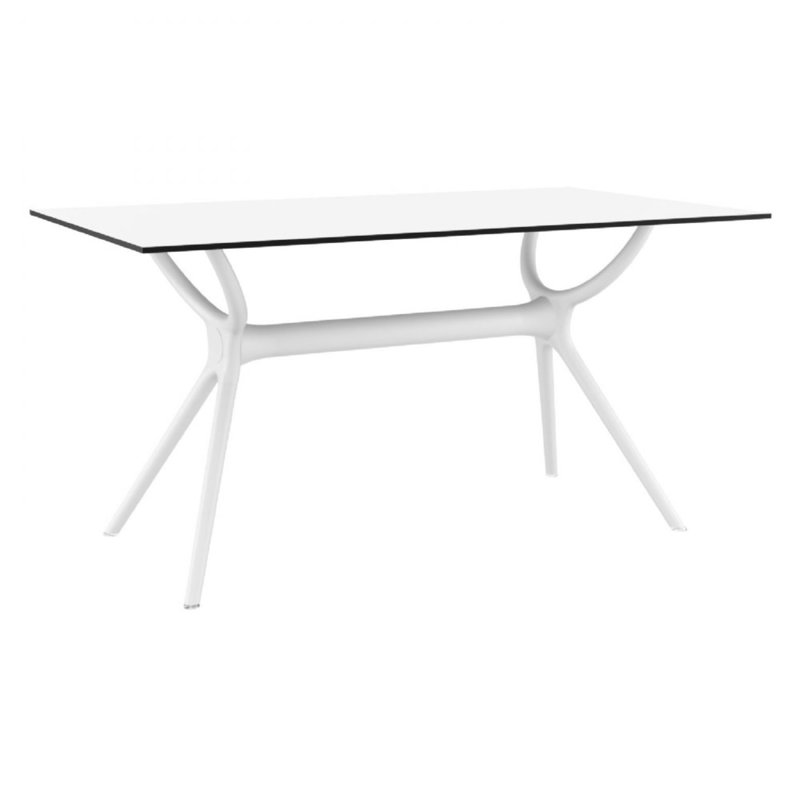 Farrah Rectangular Outdoor Dining Table , in. W in. D, White, 29.5" H x 55" L x 31.5" W